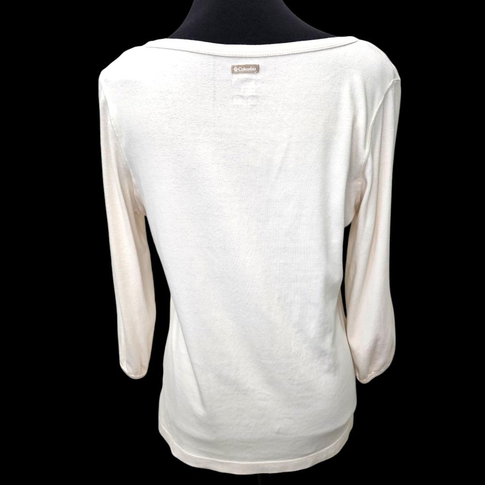 Columbia 3/4 Sleeve Embroidered Top Women's Size Medium - Picture 4 of 8